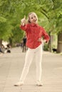 Childhood is exceptionally wonderful. Adorable small child gesturing thumbs up for playing outdoor. Childhood activity Royalty Free Stock Photo