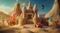 Childhood Fun in the Sun: A Sandcastle on the Beach