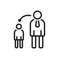 Black line icon for Childhood, infancy and early