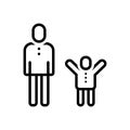 Black line icon for Childhood, infancy and babyfood Royalty Free Stock Photo