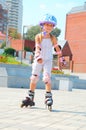 childhood sports roller blading Royalty Free Stock Photo