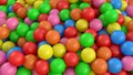 multicolored balls that fall into a ball pool at the daycare or indoor children\'s fun center kindergarten background 3D