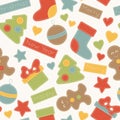 Childish Christmas seamless pattern Royalty Free Stock Photo