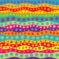 Childish colorful background with dots and strips