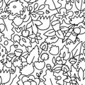 Childish cute pastel colored floral seamless pattern, vector Royalty Free Stock Photo