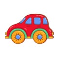 Childish doodle car toy icon vector