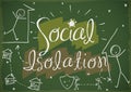 Childish Doodles Promoting Social Isolation during COVID-19 Pandemic, Vector Illustration