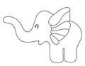 Childish elephant flat silhouette