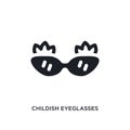 childish eyeglasses isolated icon. simple element illustration from woman clothing concept icons. childish eyeglasses editable