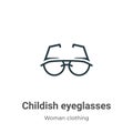 Childish eyeglasses vector icon on white background. Flat vector childish eyeglasses icon symbol sign from modern woman clothing