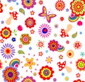 Childish funny wallpaper with hippie symbolic