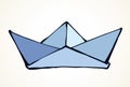 Toy paper boat. Vector drawing