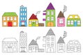 Childish houses drawing Royalty Free Stock Photo