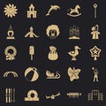 Childish icons set, simple style