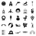 Childish icons set, simple style