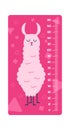 Childish Meter with lama Cartoon Animal