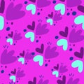 Childish pattern with flowers seamless pattern. Creative abstract heart shape wallpaper Royalty Free Stock Photo