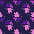 Childish pattern with flowers seamless pattern. Creative abstract heart shape wallpaper Royalty Free Stock Photo