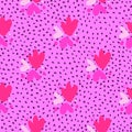 Childish pattern with flowers seamless pattern. Creative abstract heart shape wallpaper Royalty Free Stock Photo