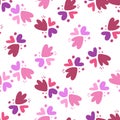 Childish pattern with flowers seamless pattern. Creative abstract heart shape wallpaper Royalty Free Stock Photo