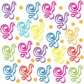 Childish patterns, with cute snails, for fabrics, wrappers, textile designs