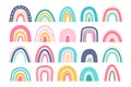 Childish rainbow. Cute naive kids comic fantasy elements, 2D game sprite asset of colorful abstract shapes. Vector isolated