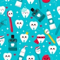 Childish seamless dental pattern.