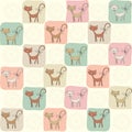 Childish seamless pattern with cats