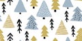 Childish seamless pattern with colorful pine trees