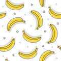Childish seamless pattern with cute banana. Creative texture for fabric and textile Royalty Free Stock Photo