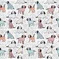 Childish seamless pattern with dogs. Cute baby design