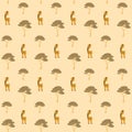 Childish seamless pattern with giraffe yellow beige for textile design