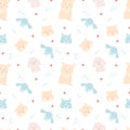 Childish seamless pattern with hand drawn dogs. Trendy cute doodle animals vector background. Perfect for kids apparel, fabric,