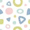 Childish seamless pattern with triangles and polka dots. Creative texture for fabric