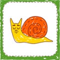 Childlike colored snail animal icon