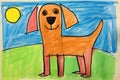 childlike drawing of dog AI generated