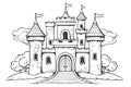 childlike drawing of magical castle AI generated