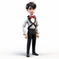 Childlike Innocence And Charm: 3d Alexander In A Glamorous Suit And Tie Royalty Free Stock Photo