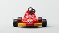 Childlike Red Kart On Gray Background - Uhd Toyism Go-kart Image Royalty Free Stock Photo