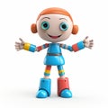 Childlike Wonder: Colourful Robot Toy With Open Arms