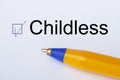 Childness - checkbox with a tick on white paper with yellow pen. Checklist concept