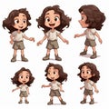 Childproof Character With Wavy Dark Brown Hair Royalty Free Stock Photo