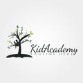 Children Academy tree vector logo design,kid academy icon Royalty Free Stock Photo