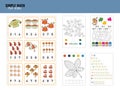 Children activities worksheet. Printable simple math logic task for preschool. Logic tasks for children Royalty Free Stock Photo