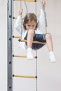 Children Activity Concepts.Little Caucasian Girl Having Exercise Royalty Free Stock Photo