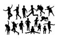 Children Activity Silhouettes Royalty Free Stock Photo