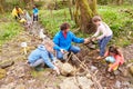 Children And Adults Carrying Out Conservation Work On Stream Royalty Free Stock Photo
