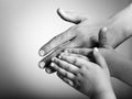 Children and adults hands Royalty Free Stock Photo