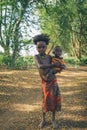 Children from the African tribe Dasanesh, Omorate, Omo Valley, Ethiopia