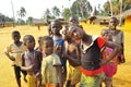 Children in african village in the jungle Royalty Free Stock Photo